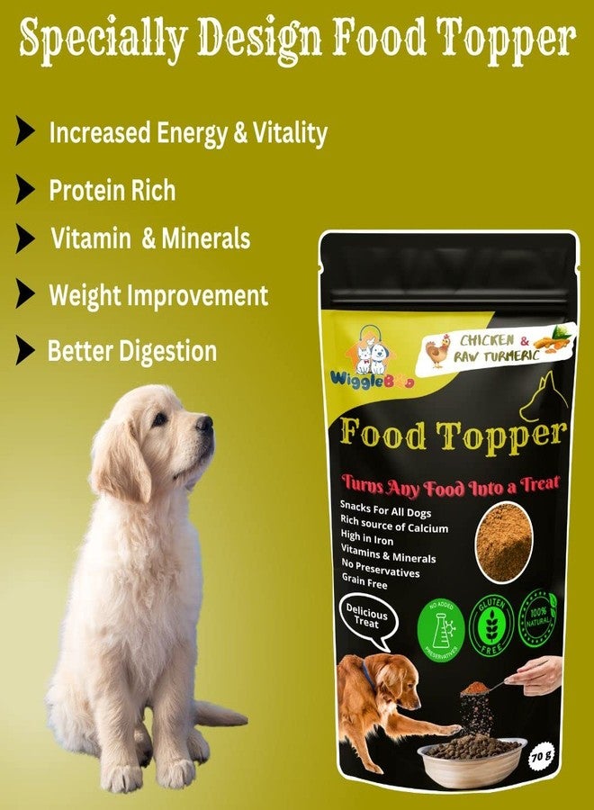 WiggleBoo Magical Dog Food Topper || Joy of Best Taste || Chicken & Raw Turmeric Flavour || Grain Free & Protein Rich || Anti Oxident || 70g - Image 4
